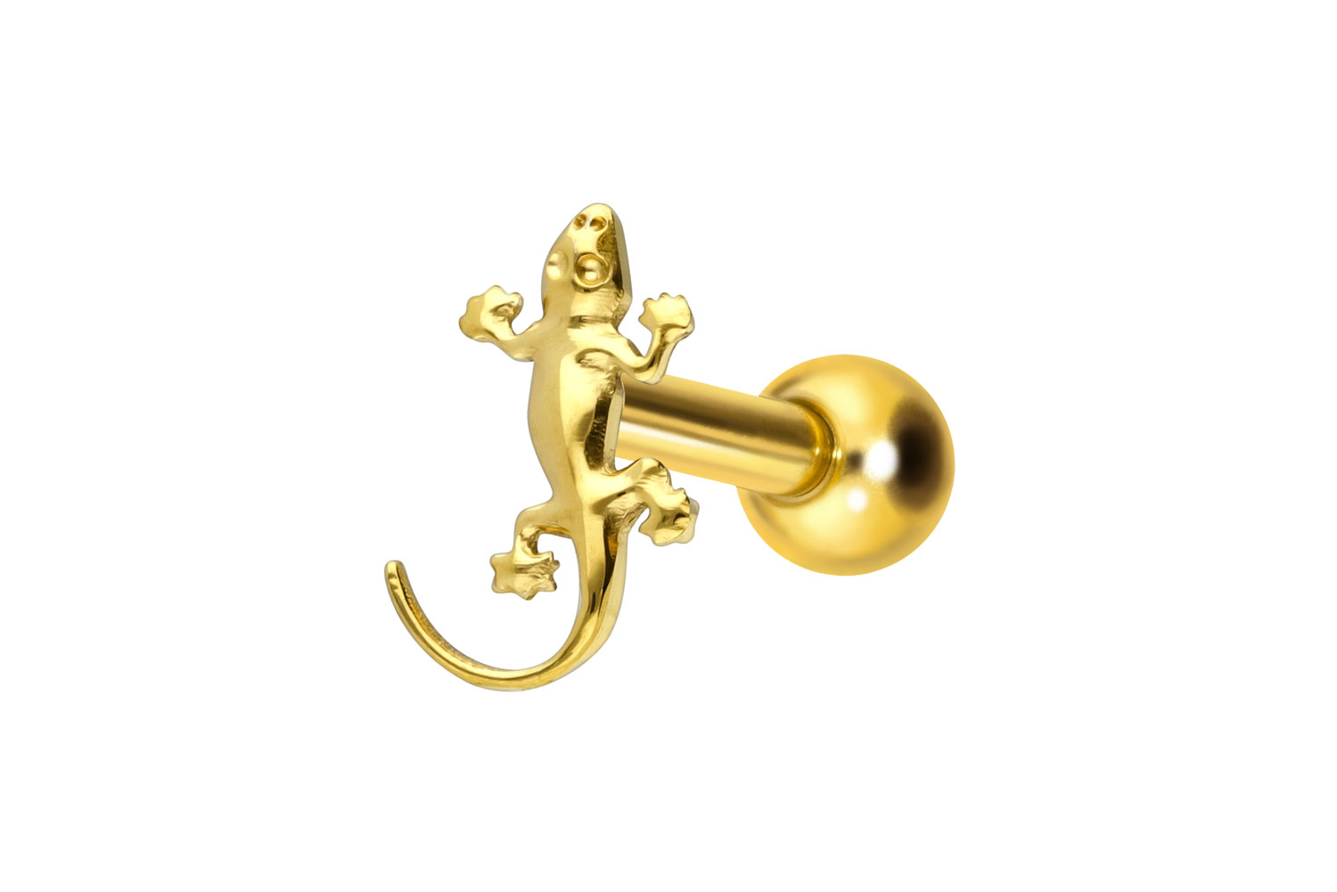 Titan Ohrpiercing mit Innengewinde GECKO